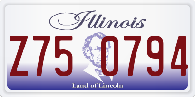 IL license plate Z750794