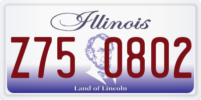 IL license plate Z750802