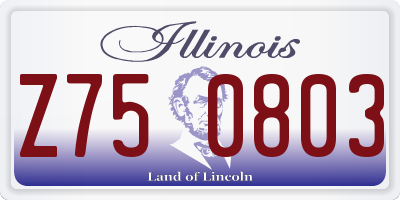 IL license plate Z750803