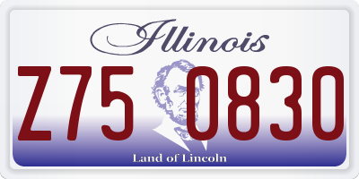 IL license plate Z750830