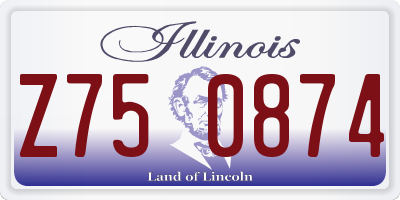 IL license plate Z750874