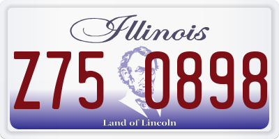 IL license plate Z750898