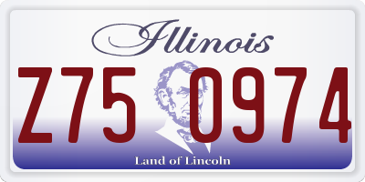 IL license plate Z750974