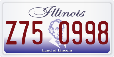 IL license plate Z750998