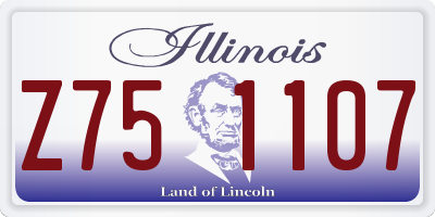 IL license plate Z751107