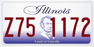 IL license plate Z751172