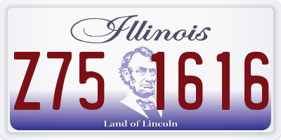 IL license plate Z751616