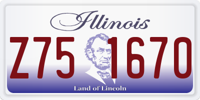 IL license plate Z751670