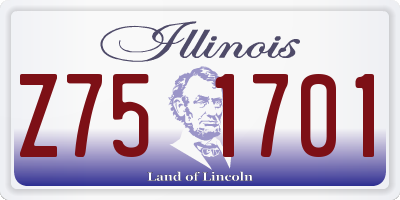 IL license plate Z751701