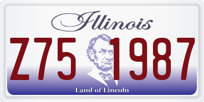 IL license plate Z751987