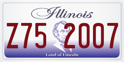 IL license plate Z752007