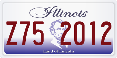 IL license plate Z752012