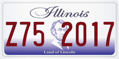IL license plate Z752017