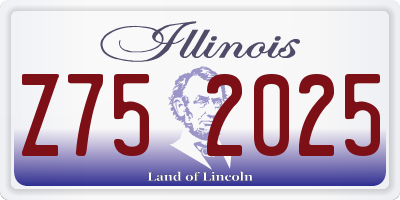 IL license plate Z752025