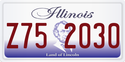 IL license plate Z752030