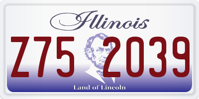 IL license plate Z752039
