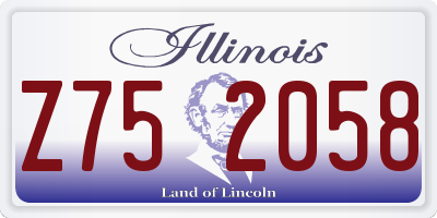 IL license plate Z752058