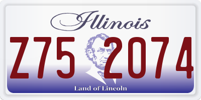 IL license plate Z752074