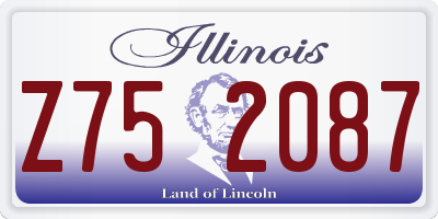 IL license plate Z752087
