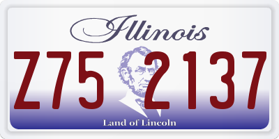 IL license plate Z752137