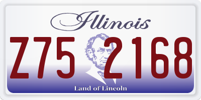 IL license plate Z752168