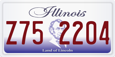 IL license plate Z752204