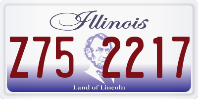 IL license plate Z752217