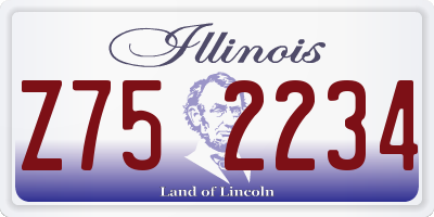 IL license plate Z752234