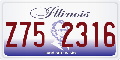 IL license plate Z752316