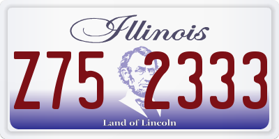IL license plate Z752333