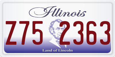 IL license plate Z752363