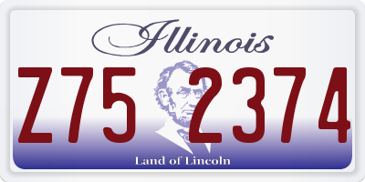IL license plate Z752374