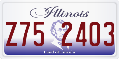 IL license plate Z752403
