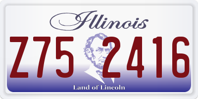 IL license plate Z752416
