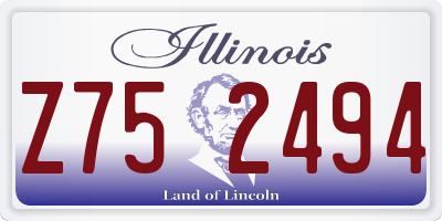 IL license plate Z752494