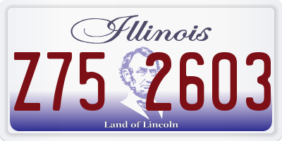 IL license plate Z752603