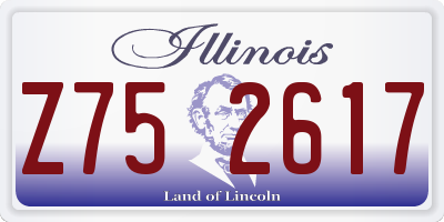IL license plate Z752617