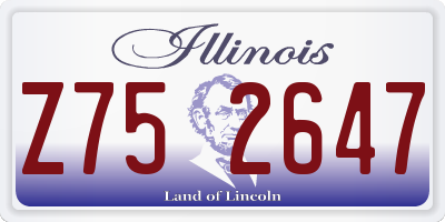 IL license plate Z752647