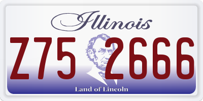 IL license plate Z752666