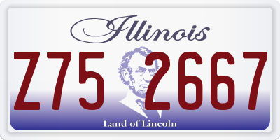 IL license plate Z752667