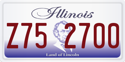 IL license plate Z752700