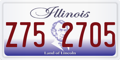 IL license plate Z752705