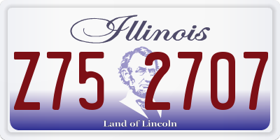IL license plate Z752707