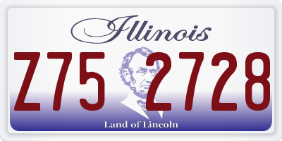 IL license plate Z752728