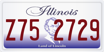 IL license plate Z752729