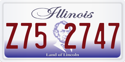 IL license plate Z752747