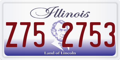 IL license plate Z752753