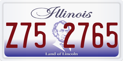 IL license plate Z752765