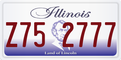 IL license plate Z752777
