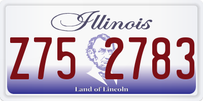 IL license plate Z752783